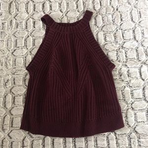 G by Guess Maroon Knit Tank Top Women M